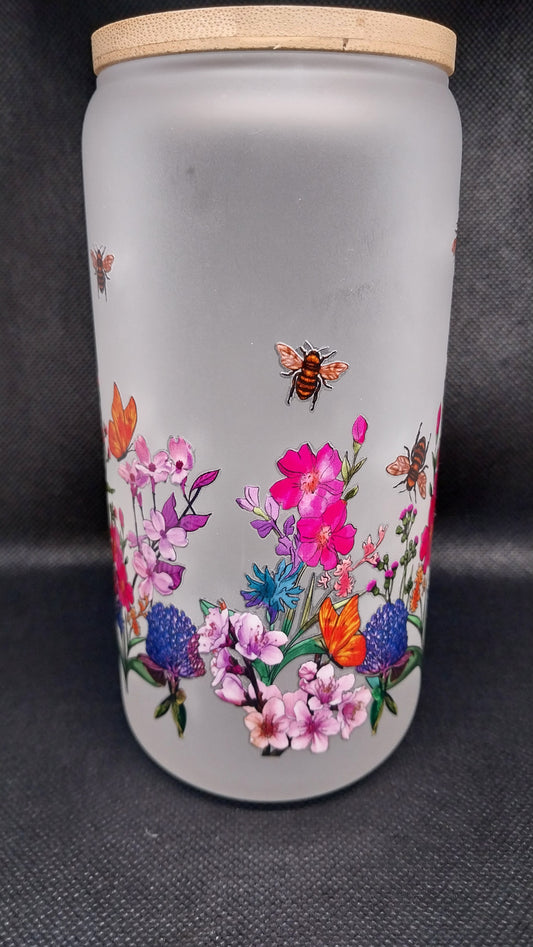 Frosted Glass - Floral & Bees