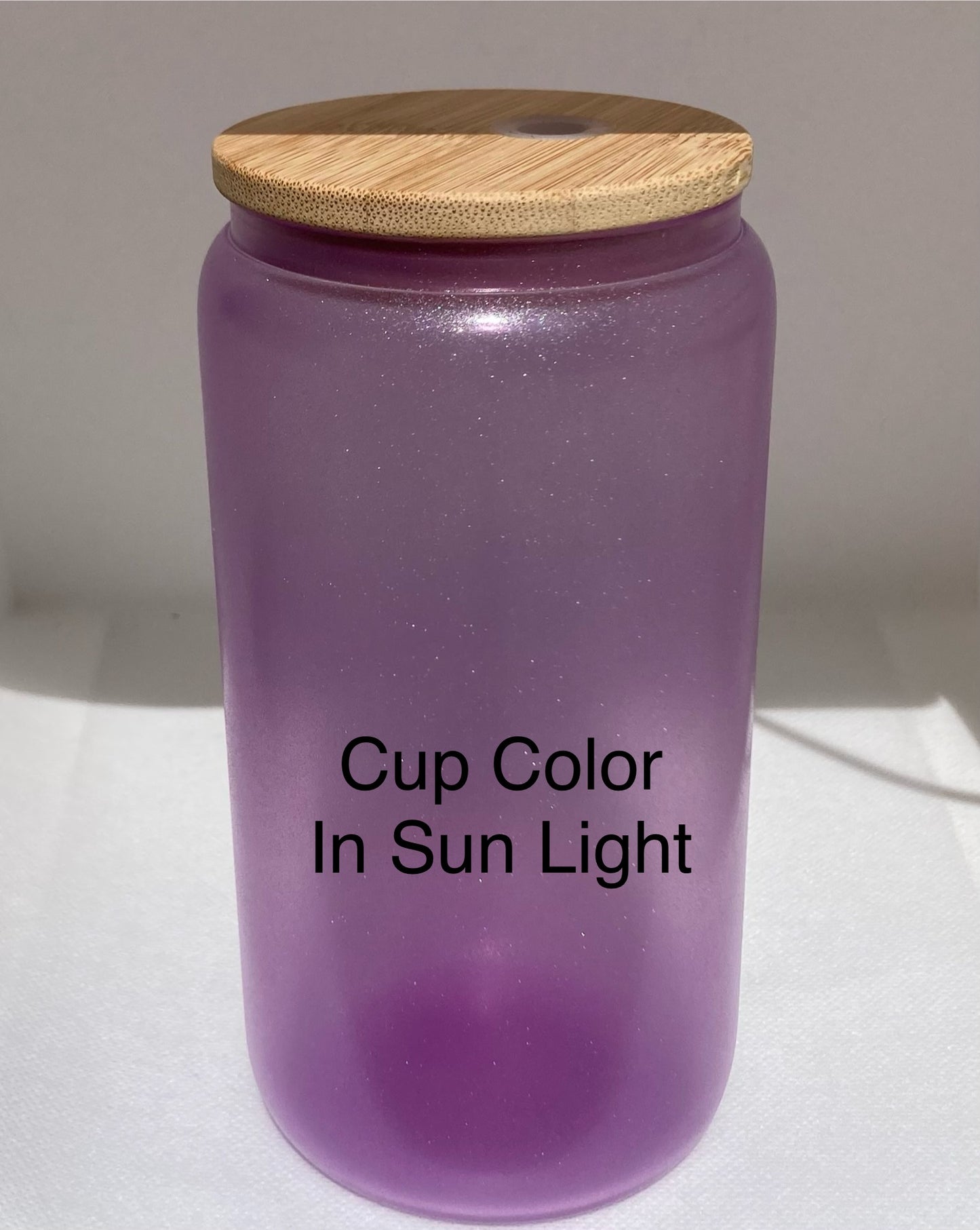 UV (sun) Color Changing & Glow In The Dark 16oz Glass Tumbler - Purple