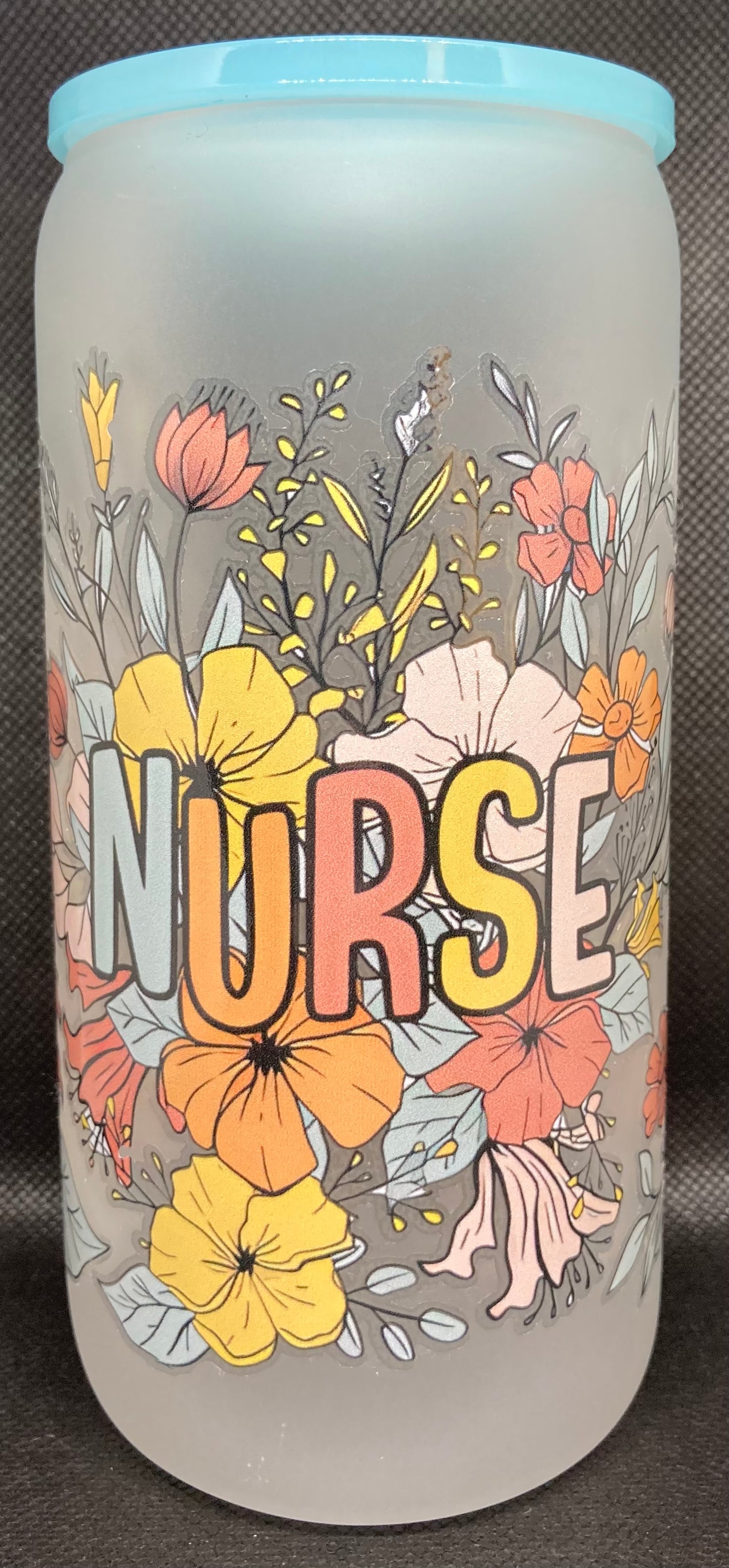 Nurse Floral- Frosted Glass