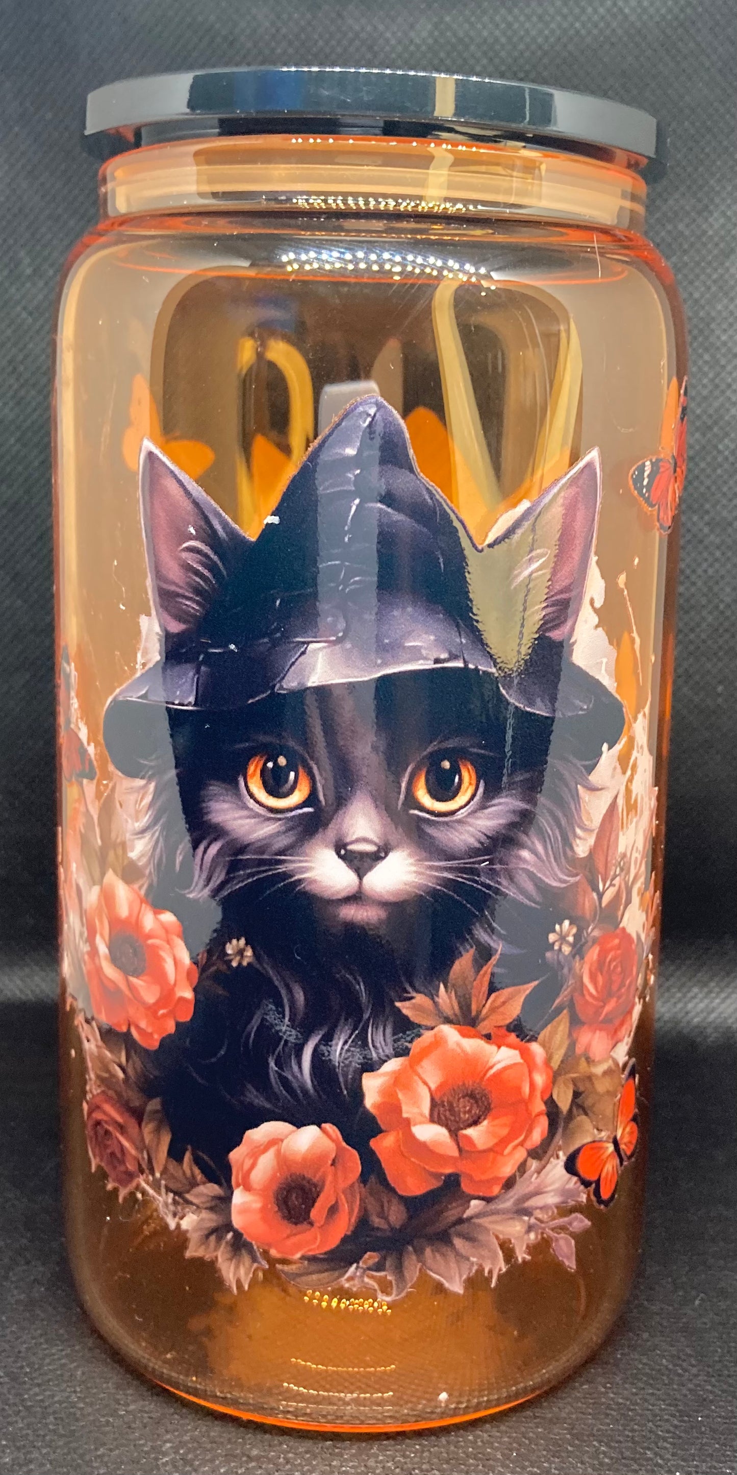 Black Cat - Orange Glass