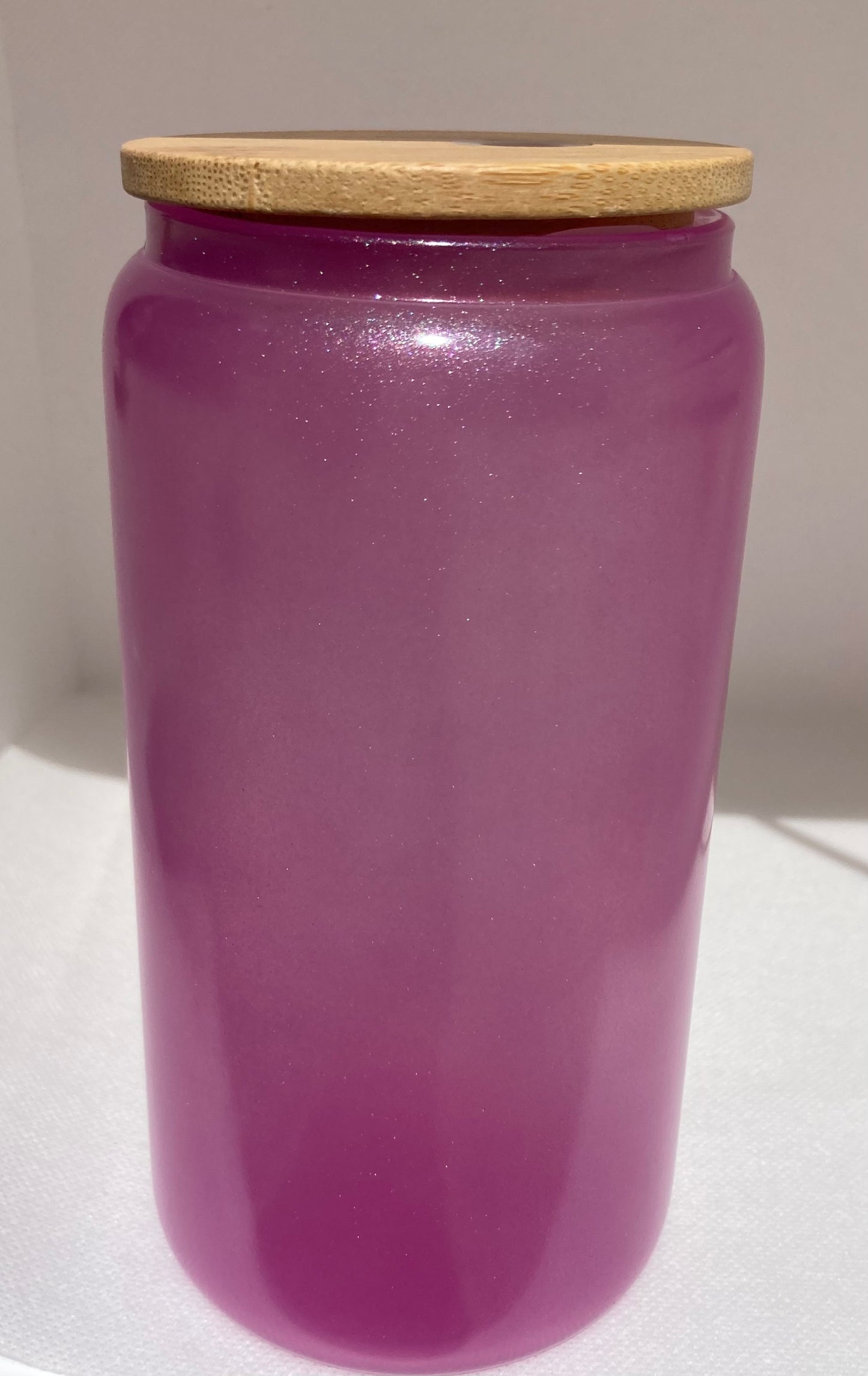 UV (sun) Color Changing & Glow In The Dark 16oz Glass Tumbler - Pink