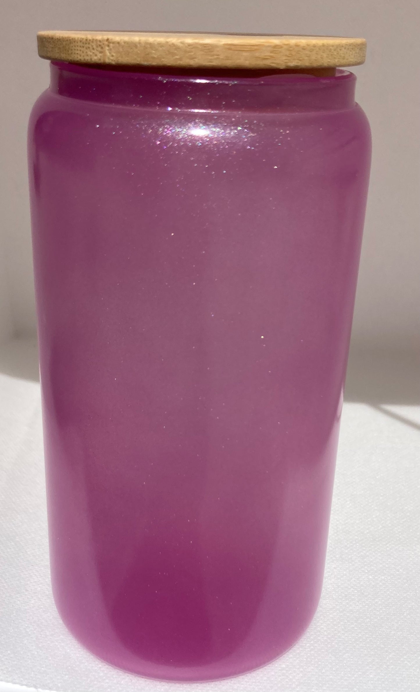 UV (sun) Color Changing & Glow In The Dark 16oz Glass Tumbler - Pink