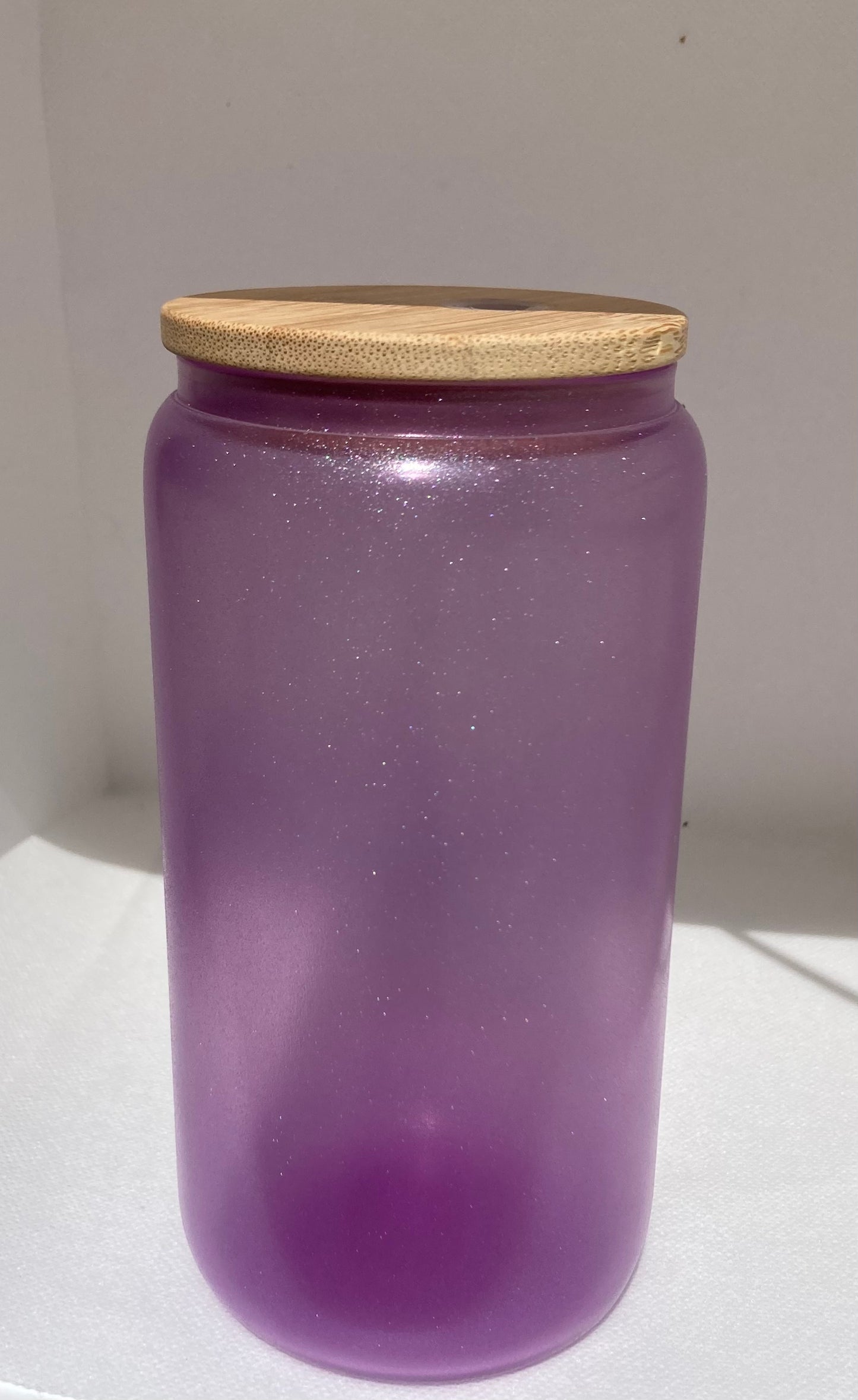 UV (sun) Color Changing & Glow In The Dark 16oz Glass Tumbler - Purple