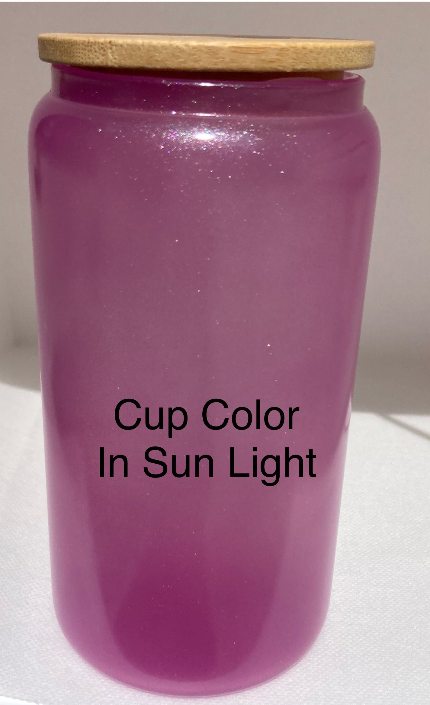 UV (sun) Color Changing & Glow In The Dark 16oz Glass Tumbler - Pink